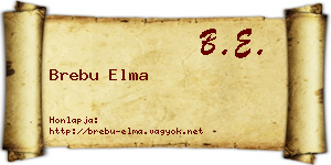 Brebu Elma névjegykártya